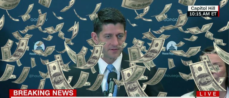 NRA Cash Falls From Sky During Paul Ryan’s Response To Mass Shooting